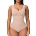 Women Waist Trainer Bodysuit Slim Full Body Shapewear Seamless Round Neck Jumpsuits Tummy Control Tops Yoga Sport Shapewear