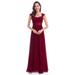 Ever-Pretty Women's Elegant A-Line Long Formal Evening Dress Holiday Party Maxi Dresses for Women 08834 (Burgundy 14 US)