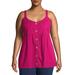 Terra & Sky Women's Plus Size Button Front Tank