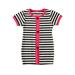 Summer Baby Girls Clothes Vintage Short Sleeve Striped Cute Lovely Sheath Dress Party Pageant Button Short Dress Rose 1-2 Years