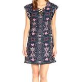 Jessica Simpson NEW Blue Women's Size 6 Floral Print Lace Shift Dress