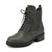 DREAM PAIRS Women's Winter Combat Ankle Boots Faux Leather Classic Round Toe Boots JAMMIE-1 GREY Size 9