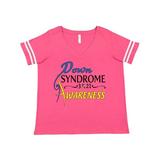 Inktastic Down Syndrome Awareness Day- 3-21 Adult Women's Plus Size V-Neck Female Football Pink and White 2X