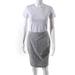 Akris Punto Womens Solid High Waist Pencil Skirt Gray Size 4