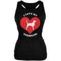 Valentines I Love My Foxhound Black Juniors Soft Tank Top