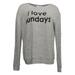 Peace Love World Women's Top Sz 2XS (XXS) Scoop Neck Long Sleeve Gray A295485