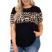 UKAP Women Summer Tunic Casual Loose Short Sleeve Leopard Blouse T-shirt Tops Plus Size Oversized Crew Neck Pullover Tee