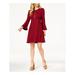 RACHEL ZOE Womens Burgundy Bell Sleeve Zip Neck Above The Knee A-Line Party Dress Size 4