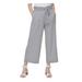 CALVIN KLEIN Womens Gray Belted Pocketed Striped Wide Leg Pants Size S