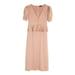 Women's Dress Nude Sheath Ruffle Midi 2