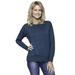 Tocco Reale Women's Cashmere Blend Crew Neck Sweater with Drop Shoulder