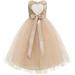 Heart Cutout Sequin Junior Flower Girl Dress Princess Dresses 172seq