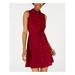 BEBOP Womens Red Tie Front Sleeveless Collared Above The Knee Fit + Flare Party Dress Size M