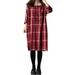 Autumn Winter Fashion Women's Long Sleeve Striped Knee-Length Dress Round Neck Casual Dress
