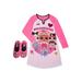 L.O.L Surprise! Girls Nightgown with Slipper Pajama Set Sizes 4-12