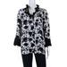 Pre-ownedTory Burch Womens Rebecca Floral Print Blouse Navy White Size Small 11505052