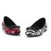 ELLIE 013-ZEBRA KIDS 0" Heel Zebra Ballet Slipper. Children's Flat Bow tie