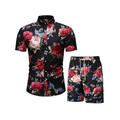 Colisha Men's Floral 2 Piece Tracksuit Casual Button Down Short Sleeve Hawaiian Shirt and Shorts Set Loungewear Pajama Outfit