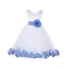 Ekidsbridal White Tulle Rose Petals Formal Flower Girl Dresses Toddler Girl Dresses Pageant Dresses Wedding Tulle Dresses Birthday Girl Dress Special Occasions Dresses Easter Summer Dresses 302S