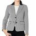 Women's Jacket Houndstooth Notch Collar Blazer 6