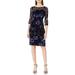 Women's Sheath Dress Black Floral Illusion 8