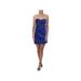 CALVIN KLEIN Womens Blue Sleeveless Sweetheart Neckline Above The Knee Sheath Cocktail Dress Size 10