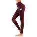 MAWCLOS Sexy Yoga Pants with Pockets Stretch Sports Leggings High Waisted Tummy Control Petite Sports Pants Compression Pants Seamless Leggings