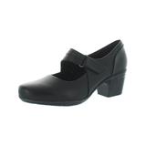 Clarks Womens Emslie Lulin Leather Block Heel Mary Jane Heels