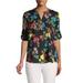 Calvin Klein Womens Floral Print Long Sleeve Button-Down Top