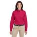 The Harriton Ladies Foundation 100% Cotton Long Sleeve Twill Shirt Shirt with Teflon - RED - M