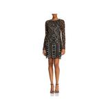 Aidan by Aidan Mattox Womens Sequined Beaded Cocktail Dress