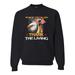 Honor the Fallen Thank the Living Respect Eagle Mens Independence Day Crewneck Graphic Sweatshirt, Black, X-Large