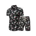 Avamo Men 2 Piece Outfit Short Sleeve Shirts and Shorts Summer Beach Set Lounge Activewear Casual Tracksuit Hawaiian Sweatsuit