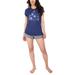 Retrospective Co. Women's T-Shirt and Shorts 2-Piece Pajama Set