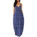 Womens Boho Floral Butteryfly Long Maxi Dress Casual Loose Summer Beach Holiday Tank Sundress