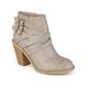 Journee Collection Women's Shoes Strap Leather Almond Toe Ankle Fashion Boots