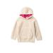 Z by Zella Girl Hooded Kangaroo Faux Shearling Jacket,Beige, XS