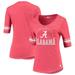 Women's Russell Athletic Heathered Crimson Alabama Crimson Tide Half-Sleeve V-Neck Tunic