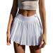 Women Pleated Skirt A Line High Waist Dragonfly Print Tennis Mini Skirt