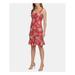 KENSIE Womens Red Floral Sleeveless Scoop Neck Above The Knee Sheath Party Dress Size 14
