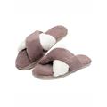 FANNYC Women Warm Memory Foam Cotton Slippers Indoors Floor Bed Room Shoes Fluffy Soft Plush Faux Bunny Fur Lightweight Warm House Slippers