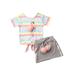 Kids Girls Princess Party Clothes Set 2PCS Toddler Baby Girl Outfit Summer Short Sleeve T Shirt Top+Skirts Girl Clothes Set 2-3 Years
