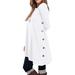 Women's Long Sleeve Round Neck Button Side T Shirts Tunic Dress