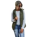 Spree-Vest Coat Women's Vest Jacket Zipper Pocket Vest Coat Hooded SleevelessVest Coat Outerwear Vests Casual Hooded Coat