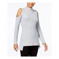 KENSIE Womens Gray Cold Shoulder Long Sleeve Turtle Neck Top Size XL