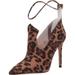 Jessica Simpson Periya Leather Clear Western Stiletto Booties Leopard Boots (12, NATURAL)