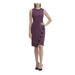 TOMMY HILFIGER Womens Purple Sleeveless Crew Neck Above The Knee Sheath Wear To Work Dress Size 12