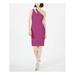 CALVIN KLEIN Womens Pink Sleeveless Asymmetrical Neckline Above The Knee Sheath Cocktail Dress Size 10