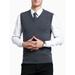 Classic Solid V Neck Sweater Vest for Men Casual Relax Fit Knit Sleeveless Pullover Autumn Winter Business Golf Top