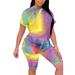 2PCS Women Tie-Dye Two-Piece Set